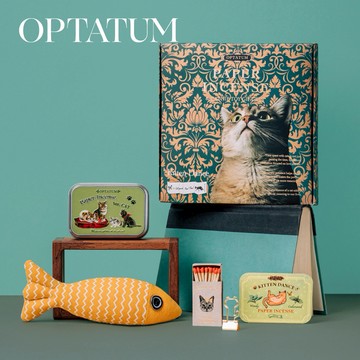 新禮物😺【OPTATUM】毛寵薰香禮盒｜含魚造型貓薄荷玩偶+薰香鐵盒+貓咪造型夾｜貓咪禮盒包裝｜不含酒精