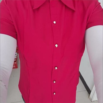 酒紅色短袖襯衫女職業裝白領辦公面試前臺餐飲酒店氣質百搭工作服