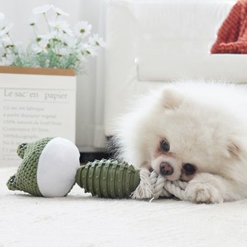 寵愛有家 狗狗玩具磨牙耐咬TPR棉繩創意毛絨發聲寵物用品