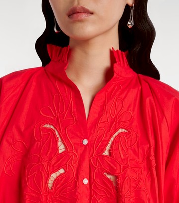 Juliet Dunn Broderie anglaise cotton poplin minidress