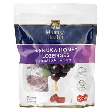 Manuka Health, 麥盧卡蜂蜜含片，天然黑加侖味，MGO 400+，58 片