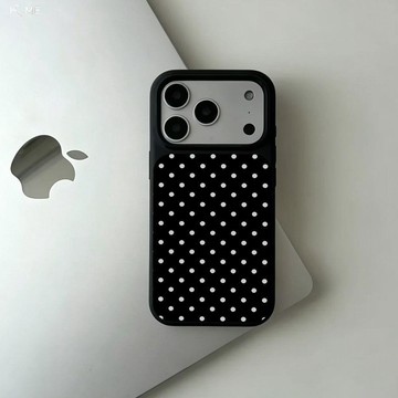黑底白小波點蘋果17pro手機殼iPhone16軟殼1514pro全包13小眾1211