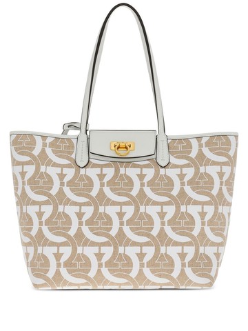 Ferragamo - Gancini monogram tote bag - women - CALFSKIN/Fabric - One Size - Neutrals