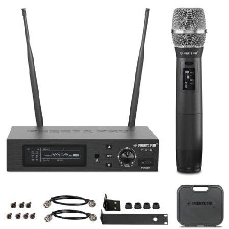 Phenyx Pro True Diversity Wireless Microphone System w  1000 Tunable Channels, Single Cordless Microphone Set w Auto Scan, UHF Professional Dynamic Mi