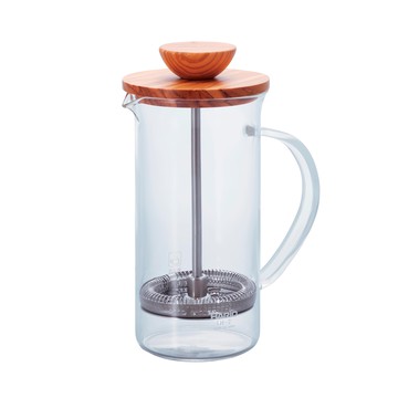 HARIO 好璃奧 自然風濾壓壺 300ml  原木色 + 透明色  1個