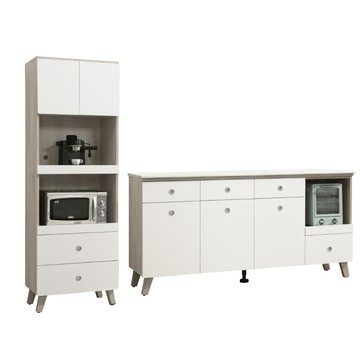 Homelike 喜家居餐櫃二件組(5.3尺餐櫃+電器櫃)(2151)