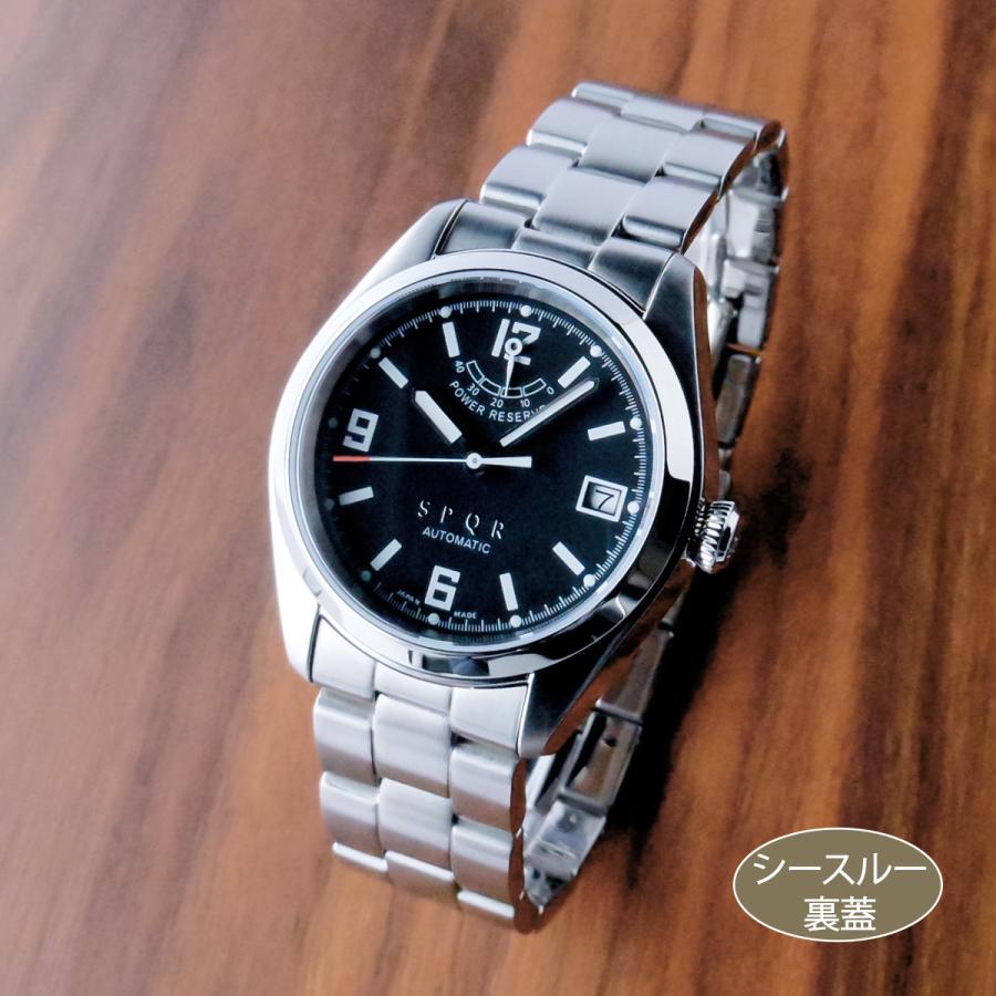 SPQR「自動巻き（手巻付き）/パワーリザーブ」SS無垢バンド