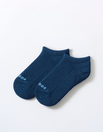 單色運動氣墊船短襪(童)- 深藍