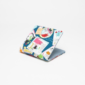 手工製作的台灣棉布卡片夾, 麂皮內襯, 雙隔層設計, 安全鈕扣閉合