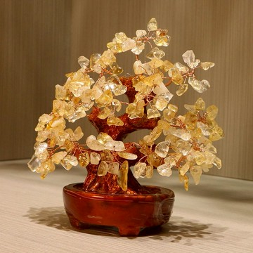 🐎新年快樂🧡快速出貨【招財貓的家】天然黃水晶發財樹招財樹搖錢樹 招財樹 許願 禮物 生日禮物 聖誕節禮物 交換禮