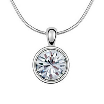 現貨+預購 925純銀項鍊水晶吊墜-韓版閃耀經典百搭母親節情人節生日禮物女飾品銀飾1色73aj216【獨家進口】【米蘭精品】