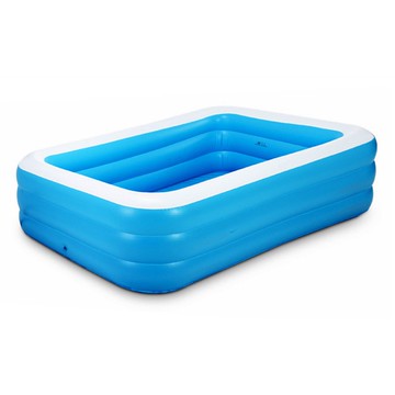 【YBA童裝】210cm加厚藍白三環充氣泳池【K90139】[現貨]