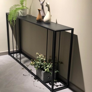 北歐鐵藝置物架客廳靠墻極窄玄關架沙發后背桌現代簡約長條桌架子 99購物節