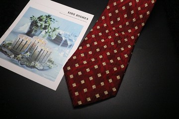 紅色重磅真絲領帶/婚禮搭配神器/紳士百搭