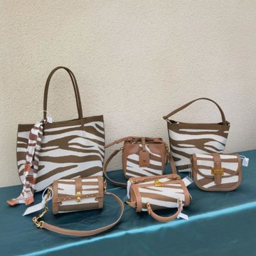 新款復古包包高級感洋氣斑馬紋手提女包小眾撞色時尚單肩腋下方包