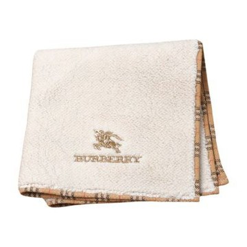 BURBERRY 巴寶莉經典格紋雙面織戰馬圖騰刺繡LOGO小方巾(淺石色/26CM)