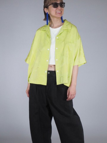 【日本製】日本復古和服翻版、按扣襯衫女、超大 L、短上衣