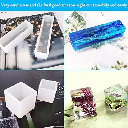 11 Pcs Resin Molds, FineGood Square Silicone Molds for Epoxy Resin Ball Epoxy Resin Molds DIY Cube Box Resin Casting Molds for Jewelry Soap Dried Flow