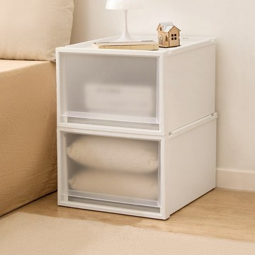 日本天馬 Fits 45寬組合式單層抽屜箱(霧透窗)-高30CM-3入