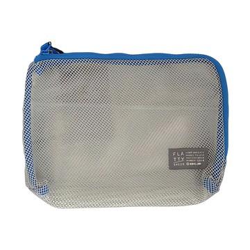 KING JIM FLATTY SHEER 多功能網狀拉鍊袋 M 尺寸 PVC材質  灰色  1個