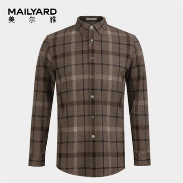 MAILYARD/美爾雅開衫T恤 羊毛商務休閑男士春秋格子針織襯衣 224