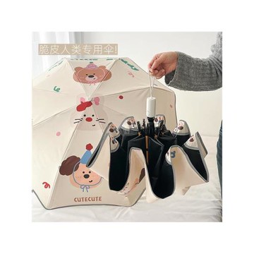 脆皮人類自動雨傘加大安全防曬防紫外線女折疊抗風遮陽晴雨兩用傘