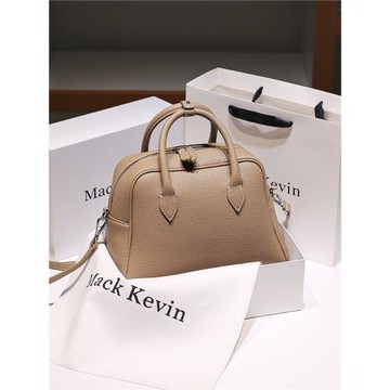 MackKevin 秋冬大容量手提通勤包包女式2025新款真皮波士頓斜挎包