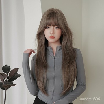 髮飾館🥇假髮女長直髮微捲整頂全頭套2025夏季新品網紅頭套自然化縴仿真髮自然 逼真 造型裝扮 修飾臉型 新款 增加髮量