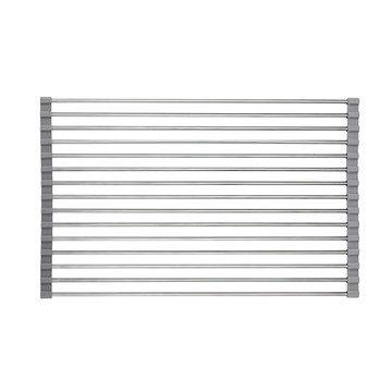 捲簾式 水槽瀝水架  矽膠+金屬  基礎款/升級款  12管/15管/18管  圓管  大(47.5 x 29.5cm)  1個