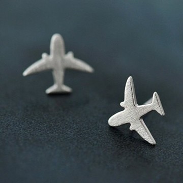 925純銀耳環耳針式耳飾-可愛飛機時尚熱銷母親節生日情人節禮物女飾品73ag356【獨家進口】【米蘭精品】