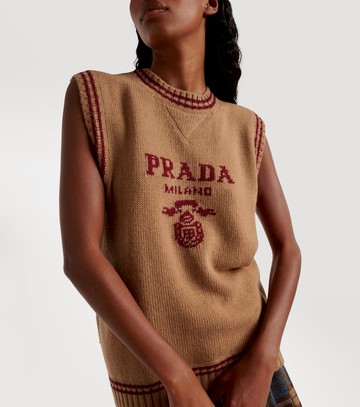 Prada Logo wool and cashmere sweater vest