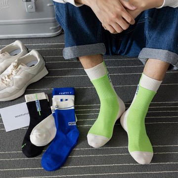 雙層襪口潮襪男女情侶街頭潮牌ins穿搭中筒襪嘻哈滑板小眾長襪棉