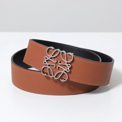 ロエベ　細いレザーベルト LOEWE - ロエベ LOEWE ベルト アナグラム レザー 2cm幅 細ベルト