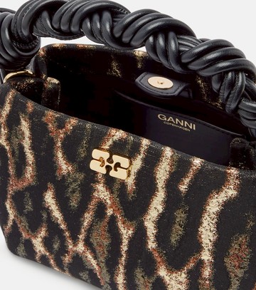 Ganni Bou Mini leopard-print cloqué top-handle bag