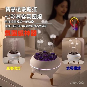 台灣發貨🌞水母香薰機 加濕器 遙控加濕器 拾音水氧機 噴霧器 擴香機 七彩香薰機 火焰香薰機 香氛機 熏香機 氛圍燈