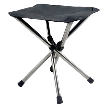 加固不鏽鋼摺疊椅 輕便易攜帶 附收納袋 戶外休閒露營爬山美術寫生  1個  黑色
