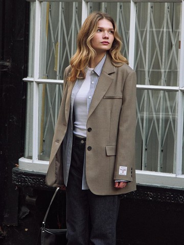 Overfit Single Melange Classic Blazer