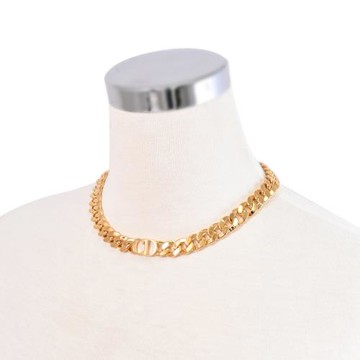 Christian Dior 30 Montaigne CD標誌寬版粗鏈鎖骨項鍊.金