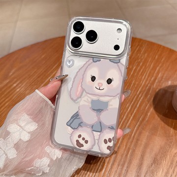 卡通紫色兔子 iPhone16大孔磁吸透明硬殼 適用17ProMax/16Pro/15Plus/14/13/12/11