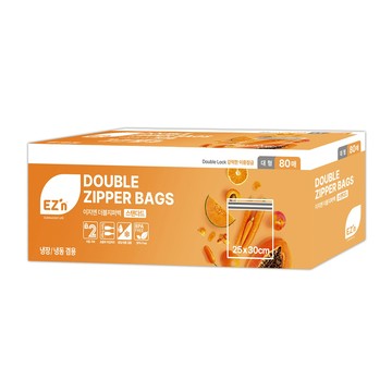 EZn 標準雙層夾鏈袋 冷藏冷凍兩用  大(L)  80入  1盒