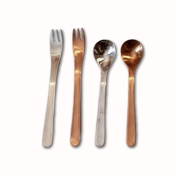 日式餐具 甜點叉 甜點匙 兩色 復刻板 Z126