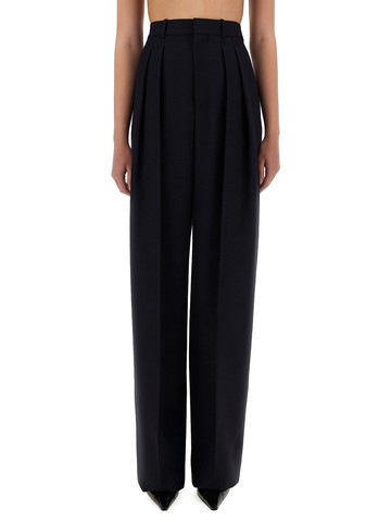 saint laurent wide-leg pants in grain de poudre