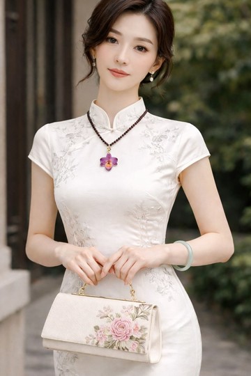 蘭花/手工真花項鍊/石榴半寶石/氣質女性飾品/生日禮物/謝師禮