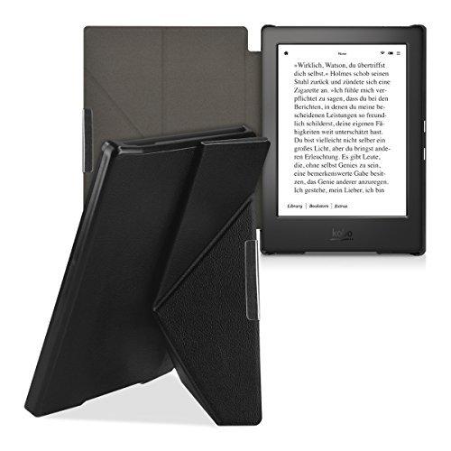 kwmobile 対応: Kobo Aura H2O Edition ケース 電子リーダー カバー PUレザー 電子書籍 保護ケース 黒色