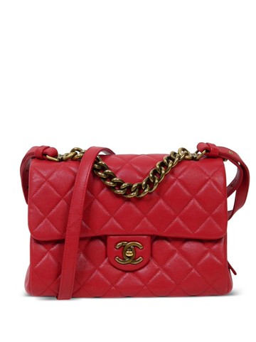 CHANEL Pre-Owned - 2017 Trapezio leather shoulder bag - women - Lambskin - One Size - Red
