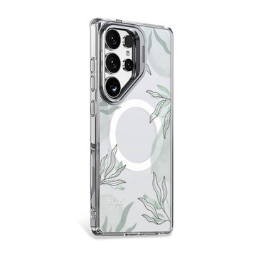 APBS Samsung S25/S24系列 防震雙料隱形立架磁吸手機殼-青草香