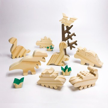wagaZOO厚切造型積木 恐龍們