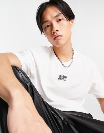 AllSaints Refract t-shirt in white with chest branding