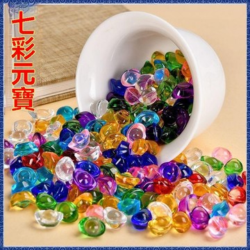 紫南宮過爐開光🙏🏻九月初更新-仿琉璃小元寶七彩元寶銅米缸家居裝飾喬遷開業禮品黃水晶元寶擺件 fafa