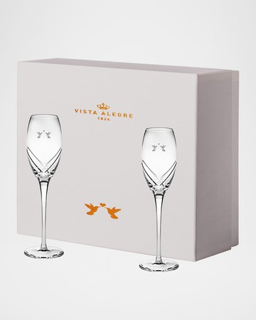 In Love Flute Glasses, Set of 2